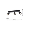Lampa sufitowa PORTER, ML7644, czarna, 3x8W GU10, IP44