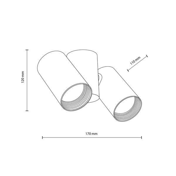 AMIS BLACK DOWNLIGHT 2XGU10