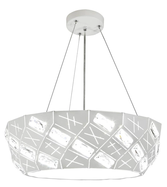 Lampa wisząca z kryształkami GLANCE 31-64851, 36 cm, biała, 24W LED, barwa neutralna 4000K