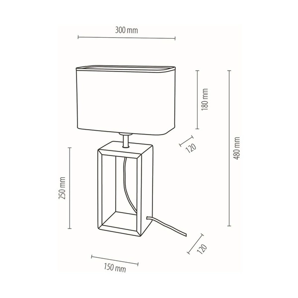 Cadre Lampa Stołowa 1xE27 Max.25W Dąb Olejowany/Czarny/Szary 7711174