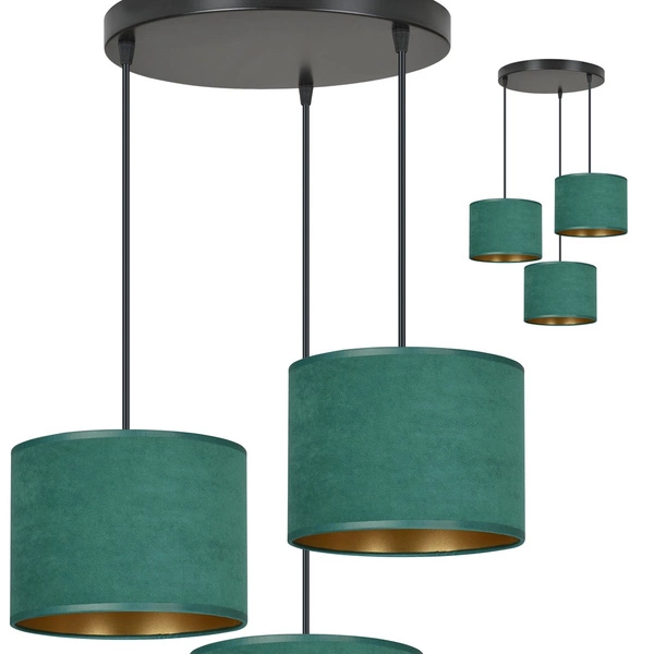 Lampa wisząca Emibig HILDE 3 BL PREMIUM GREEN 1051/3PREM