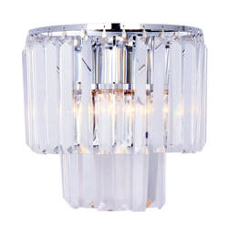 Luksusowa lampa ścienna kinkiet szklany AMEDEO 2x E14 40W | chrom