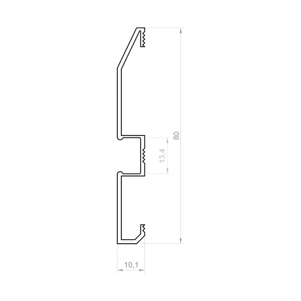 Profil LED P16-1 podłogowy 200cm cokół | do osłonek C1/C4/C13 | biały