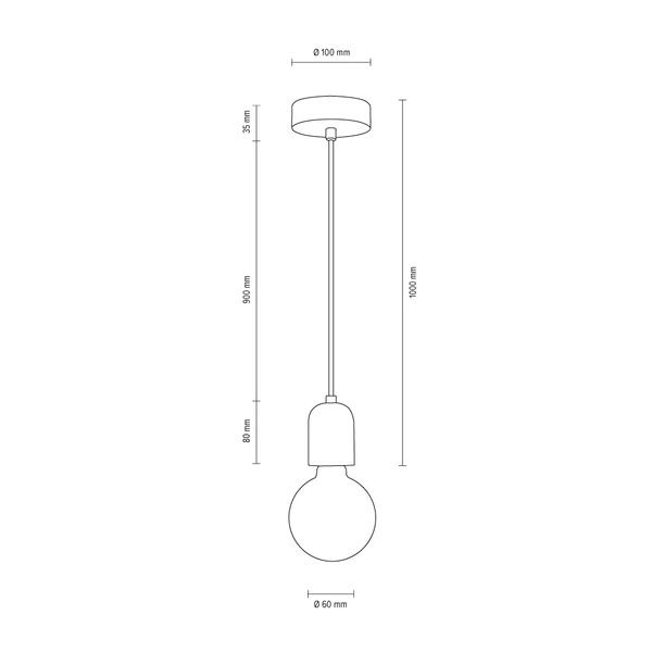Amory Lampa Wisząca 1xE27 Max.60W Szary/Czarny-Biały 9774136