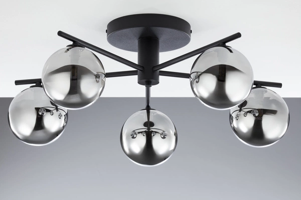 Nowoczesna Lampa sufitowa PRATO wys. 27cm 5xG9 14W IP20 | czarny