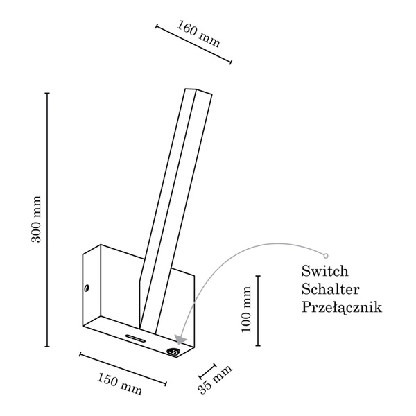 Linus Kinkiet ''In'' 1xLED 24V Zintegrowany 280lm 3000K 3W Dąb Olejowany 2238174
