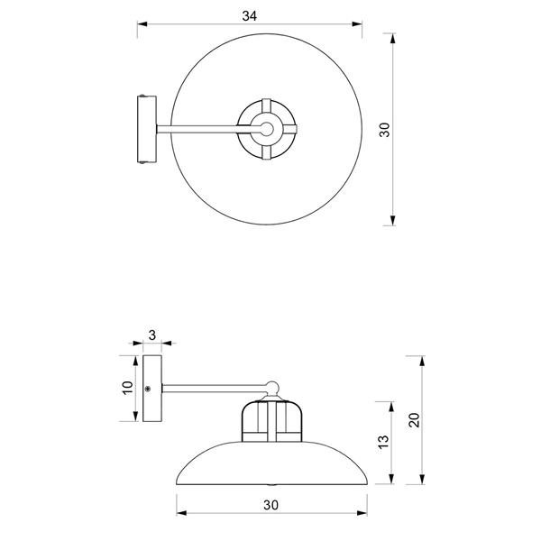 Kinkiet FELIX, MLP8904, czarny/złoty, 1x60W E27