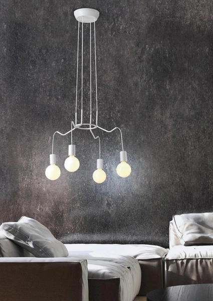 Lampa wisząca BASSO 34-71002 biała matowa 4x40W E27