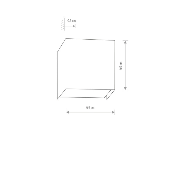 Kinkiet CUBE silver 9cm 5267