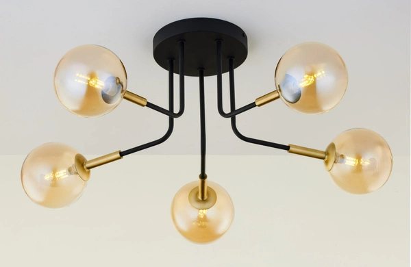 Nowoczesna Lampa sufitowa BURANO wys. 31cm 5xG9 14W IP20 | Złoty