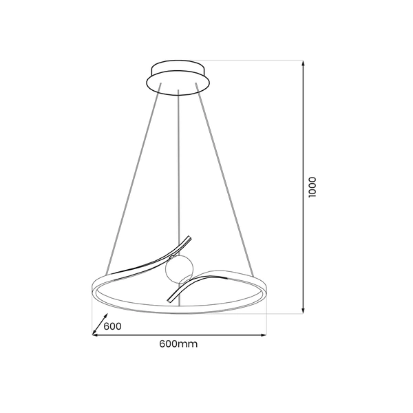 Lampa wisząca PERLA BLACK 34W LED