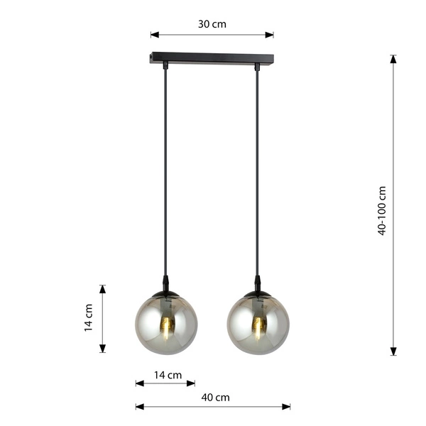 Lampa wisząca Emibig COSMO 2 BL GRAFIT 712/2