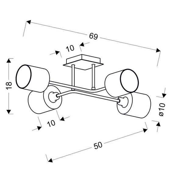 Lampa sufitowa SAX 34-70685 satynowa 4x40W E14