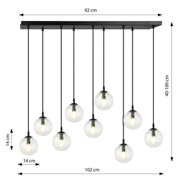 Lampa wisząca Emibig COSMO 9 BL TRANSPARENT 711/9