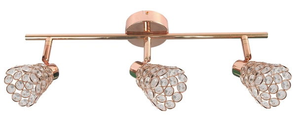 Lampa sufitowa/ścienna GLOSSY listwa 93-00453 mosiądz/transparentny 3xG9