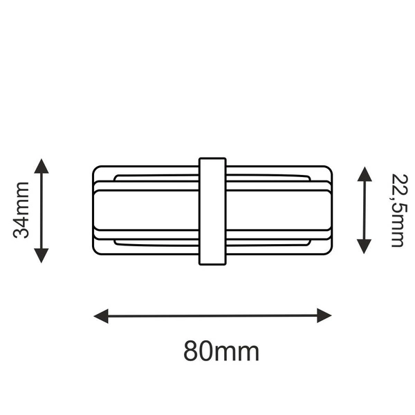 Łącznik prosty szynoprzewodu natynkowego 1F 230V - Czarny 6304 Antigo