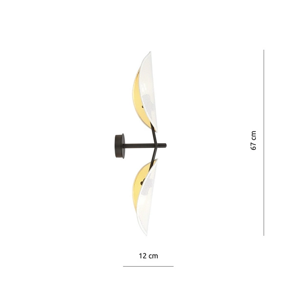 Kinkiet Emibig VENE K2 Biały/GOLD 1159/K2