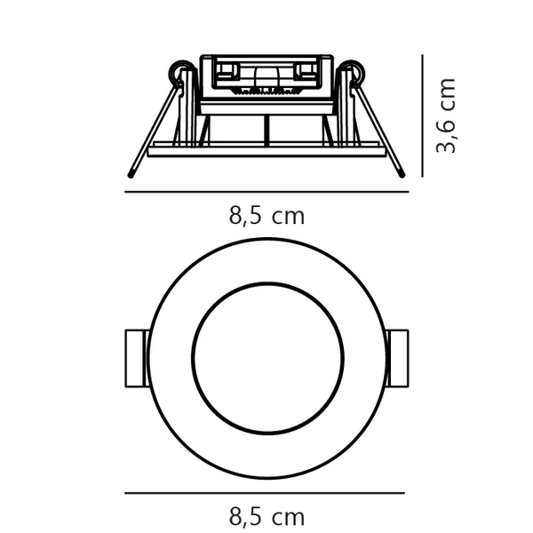 Oprawa wpuszczana LEONIS LED 2700K Biała ciepła Plastik | Biały