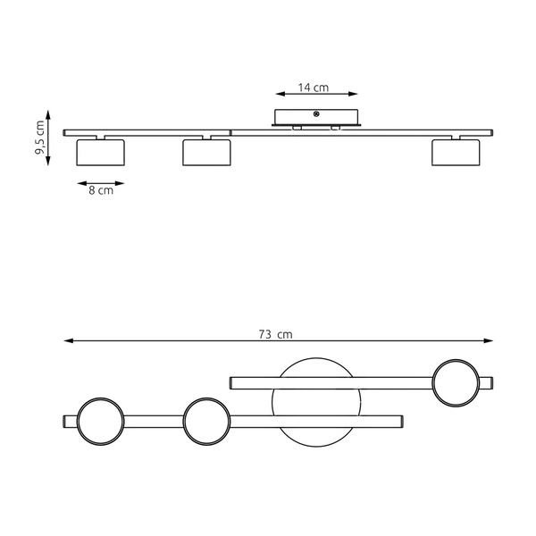 Lampa sufitowa Emibig FRAGMENT 3 BL oprawa oświetleniowa 1417/3