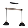 Lampa wisząca ERIK, MLP7639, przecierany czarny/drewno patynowane, 2x60W E27