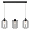 Lampa Wisząca Tarro 3xE27 Max.60W Czarny Metal/Przezroczysty Kabel PCV/Szkło Dymne 15890304