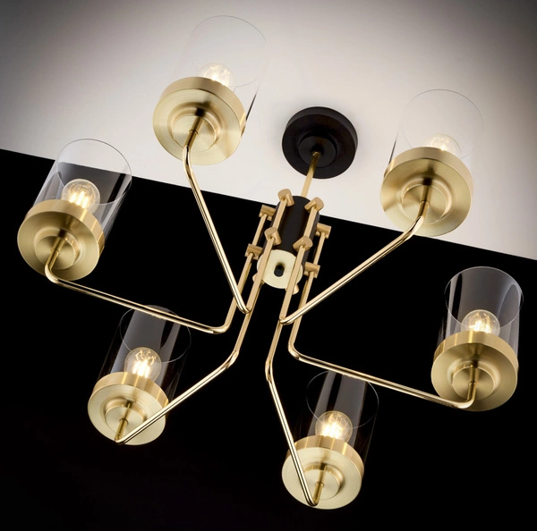 Żyrandol RAMIREZ wys. 64cm 6xE27 15W IP20 | złoty połysk