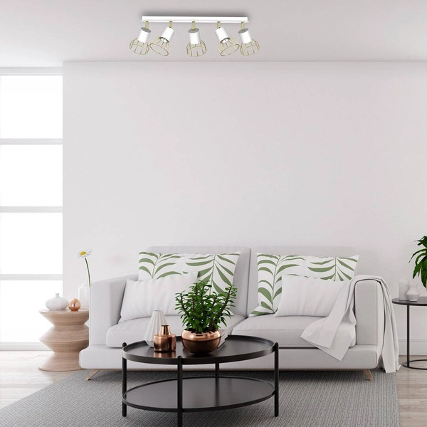 Lampa sufitowa DANTE, MLP7253, biały/złoty, 5x8W LED GU10