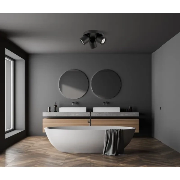 Lampa sufitowa reflektor Nuora dł. 21,5cm 3xGU10 | czarny