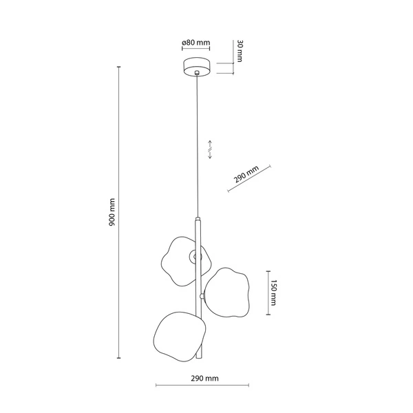 LAVA SABIA LAMPA WISZĄCA 3XG9