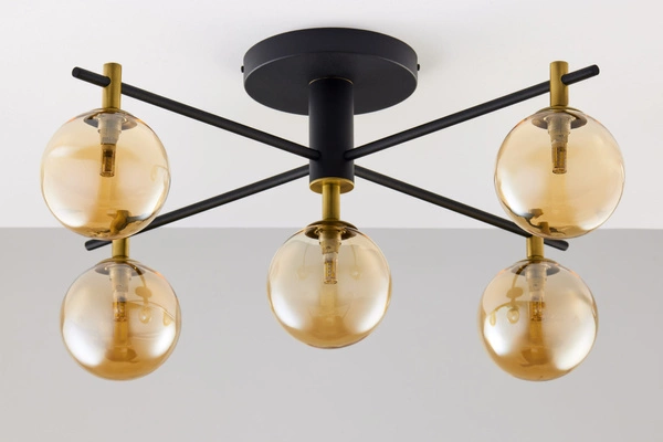 Nowoczesna Lampa sufitowa FIGARO wys. 34cm 5xG9 14W IP20 | Złoty