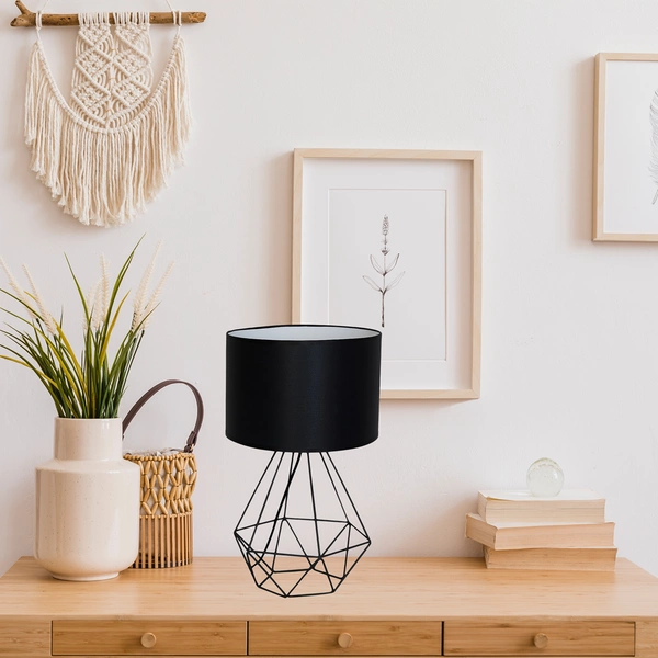 Lampka stołowa/nocna BASKET, czarna, 1x60W E27, MLP7201