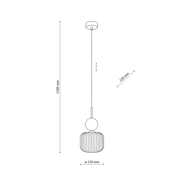 SOPHIA GREEN COGNAC LAMPA WISZĄCA 1XE14