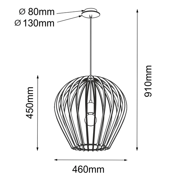 Lampa wisząca Bala - Naturalna sklejka (460 mm) 5016 Antigo