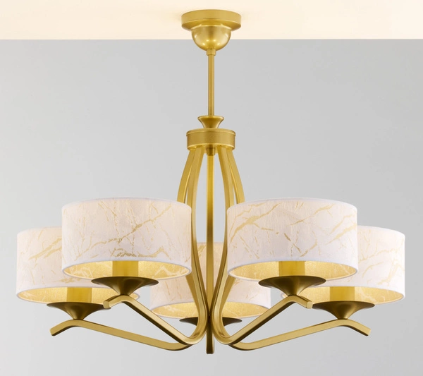 Klasyczny Żyrandol KASZMIR wys. 58cm 5xE27 15W IP20 | złoty połysk