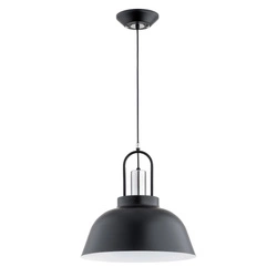 Lampa wisząca ALFA MIRAVE CZARNA & CHROM 1xE27 40cm | 61312