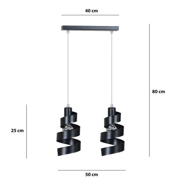 Lampa wisząca Emibig SAGA 2 Czarny 352/2