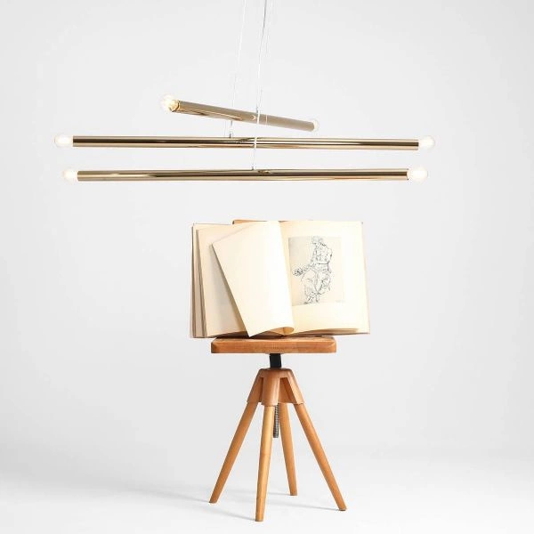 Aldex Lampa wisząca TUBO 6, 1072K30, złota 6x40W E14