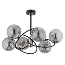Lampa sufitowa ALFA WIROMAT CZARNA & CHROM 6xE14 66cm | 63236