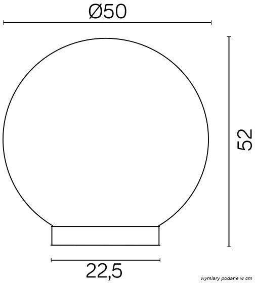 Kula ozdobna do ogrodu szkło akrylowe śr.50 cm ALEKULE G 500 Z | biały