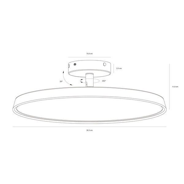 Lampa sufitowa KAITO LED 3000K Biała ciepła Metal | Biały