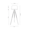 Lampa podłogowa TRIPOD drewno bukowe czarny abażur biały 6021004 6021004