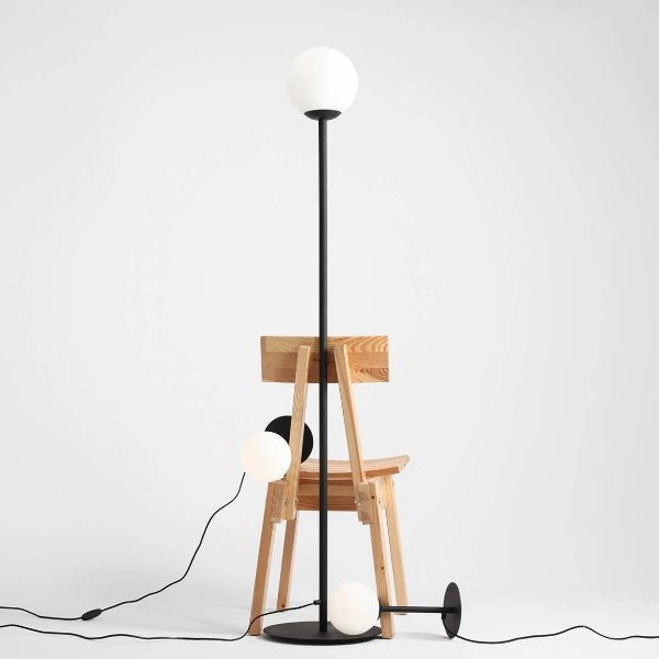 Aldex Lampa podłogowa PINNE 1080A1, czarny/biały, 1x60W E27