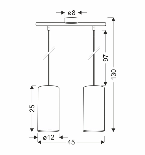 Lampa wisząca BALLO, 32-19738, czarny/orzechowy, 2x60W E27
