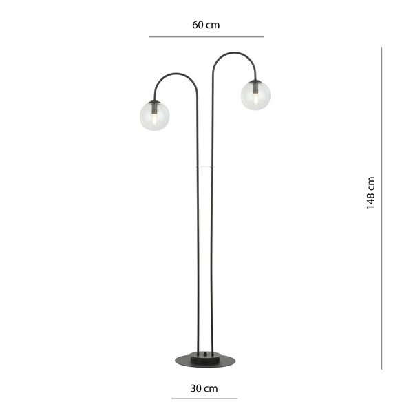Lampa podłogowa Emibig ARCHI LP2 BL TRANSPARENT 1286/LP2