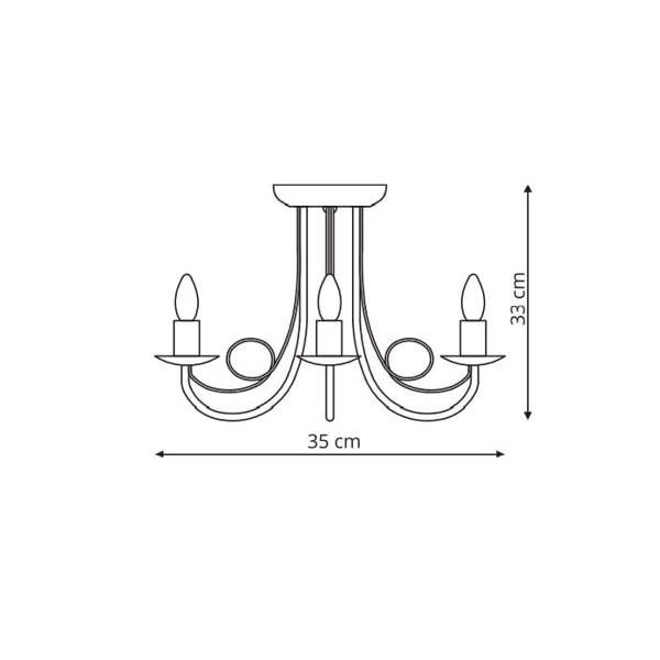 Lampa wisząca PERŁĄ, biała, 3x40W E14