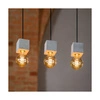 Mocna kwadratowa lampa wisząca 3xE27 Max.60W Szary beton/Czarny kabel z tkaniny 7089336