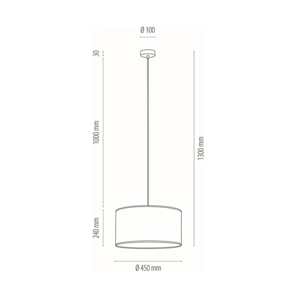 Lampa wisząca Vert 1xE27 Max.60W Czarny metal/Czarny kabel z tkaniny/Wielokolorowy aksamitny klosz 15089104