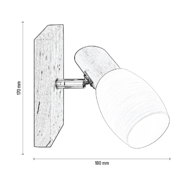 Birgit Kinkiet 1xE14 Max.40W Drewno Brzozowe/Białe Szkło 2016016720766