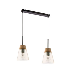 Nowoczesna Lampa wisząca DOMINO wys. 60cm 2xE27 15W IP20 | Czarny