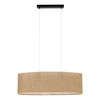 Jute Lampa Wisząca 2xE27 Max.40W Czarny/Transparentny/PVC/Beżowy 17910204